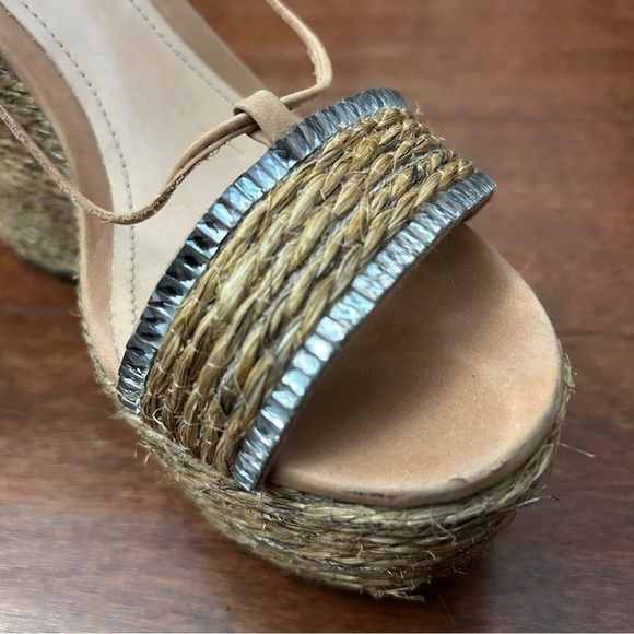 Schutz Natural Desert Aveline Lace Up Wedge Espadrilles Sandals Size 8.5 - Picture 16 of 16